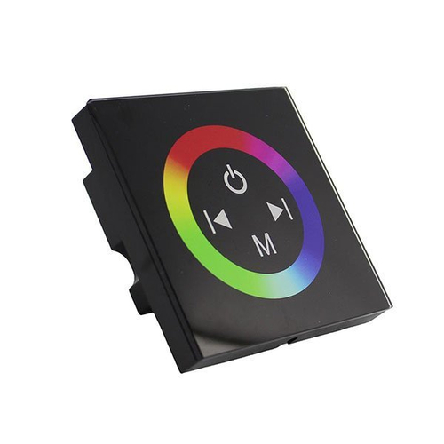 Optonica LED szalag vezérlő(dimmer), RGB, falra szerelhető, fekete
