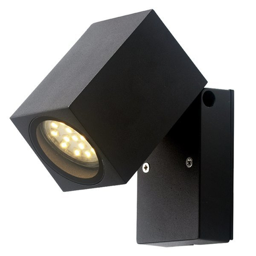 Optonica LED kültéri fali lámpa, IP44, fekete, 1xGU10