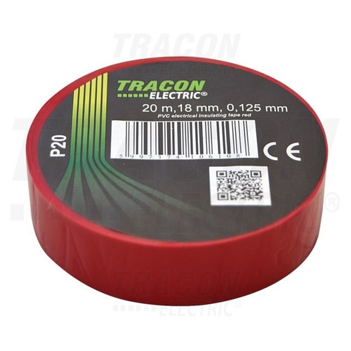 Tracon szigetelőszalag, 20m x 18mm, piros