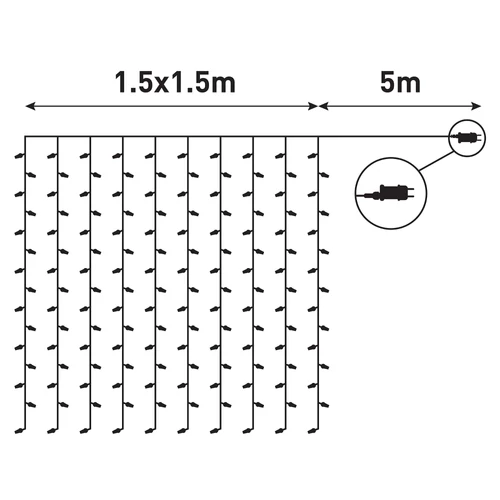 Entac Karácsonyi Függöny IP44 LED 1.5x1.5m 