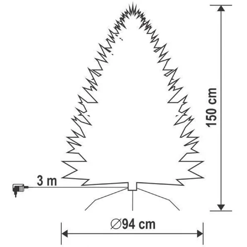 Home műfenyő beépített világítással,150 cm magasság, 94 cm átmérő