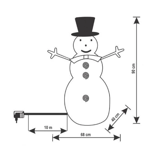 Home akril hóember, IP44, kültéri/beltéri