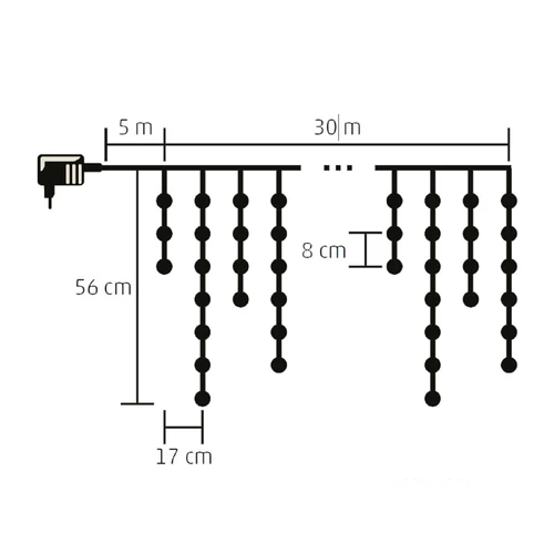 Home LED-es fényfüggöny, 30 m, melegfehér