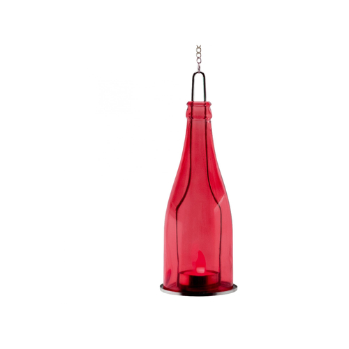 Home dekorációs üveg LED mécsessel, piros