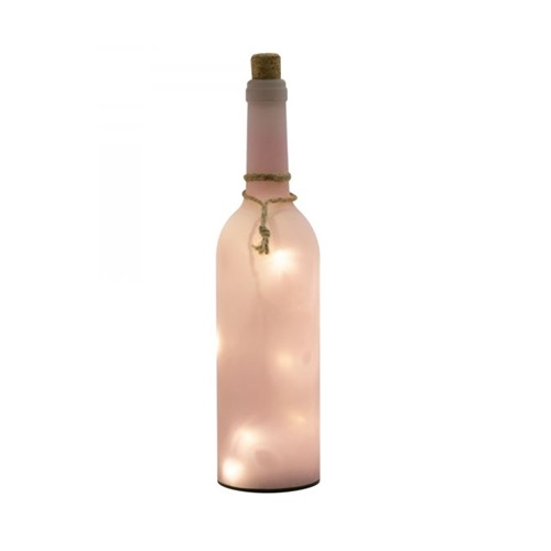 Home dekorációs üveg LED füzérrel, rózsaszín