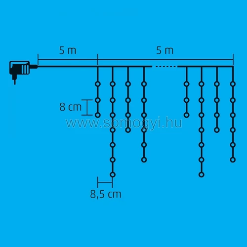 Home LED-es jégcsap fényfüggöny, sziporkázó, 5m