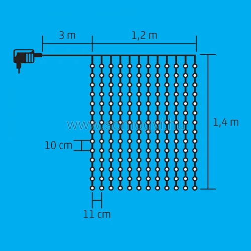 Home beltéri fényfüggöny, meleg fehér, 120cm